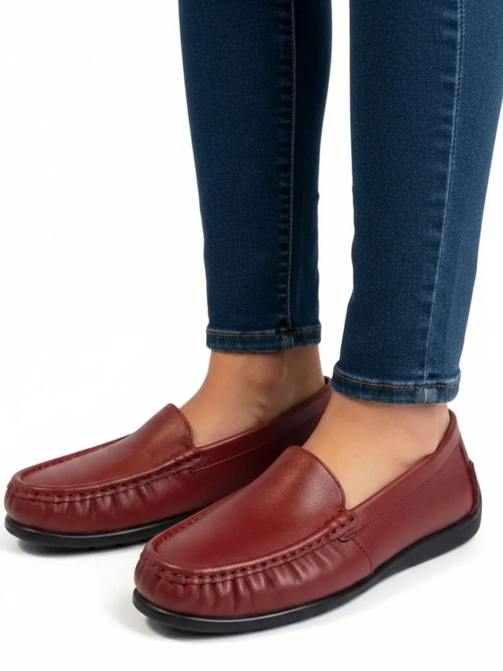 SAS Simplify Every Day Loafer Leather Women's Burgundy Slip-On Sz 8 1/2 M